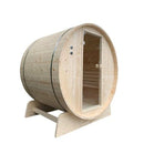 Aleko Outdoor Pine Barrel Sauna with Bitumen Shingle Roofing - 4 Person - 4.5 kW ETL Certified Heater SBPI4TAWE-AP