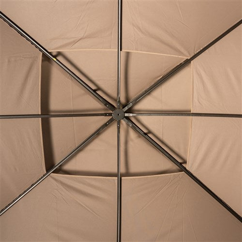 Hanover Aster 9.7'x11.8' Aluminum and Steel Gazebo with Netting - Tan (ASTERGAZ-TAN)