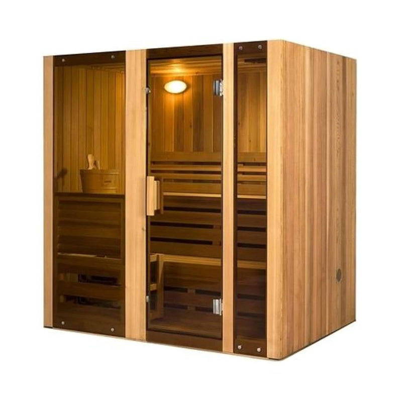 Aleko Hemlock Indoor Wet Dry Steam Room Sauna 4.5 kW ETL Certified Heater 4 Person STI4HEM-AP