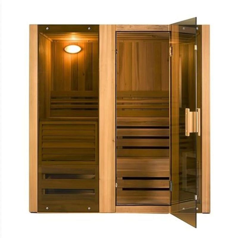 Aleko Hemlock Indoor Wet Dry Sauna Steam Room 3 kW ETL Certified Heater 3 Person STI3HEM-AP