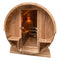 Aleko Outdoor Rustic Cedar Barrel Steam Sauna - Front Porch Canopy - ETL Certified SB3CED-AP