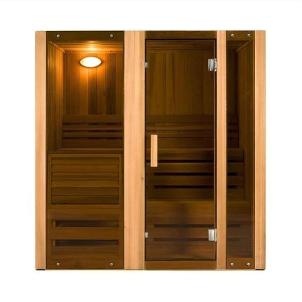 Aleko Canadian Cedar Indoor Wet Dry Sauna Steam Room 3 Person 3 kW ETL Certified Heater (STI3CED-AP)