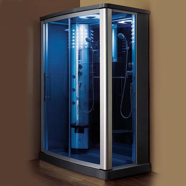 Mesa Blue Glass Steam Shower 54" x 35" x 85" WS-803L