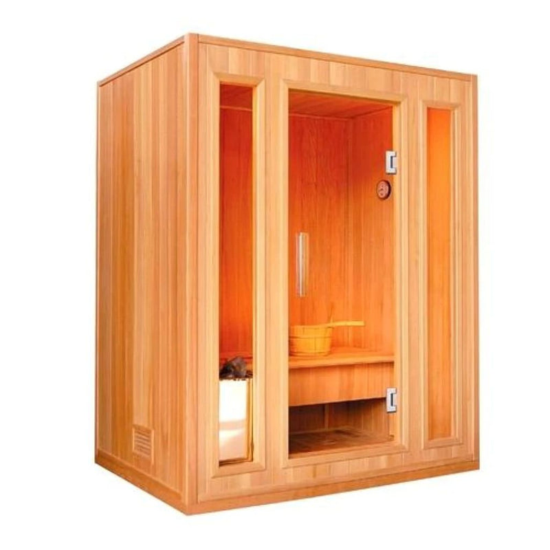 Aleko Canadian Hemlock Indoor Wet Dry Sauna 3 kW ETL Certified Heater 3 Person (SE3KUPA-AP)