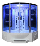Mesa Steam Shower Blue Glass With Heater 63"x63"x85" WP-608P
