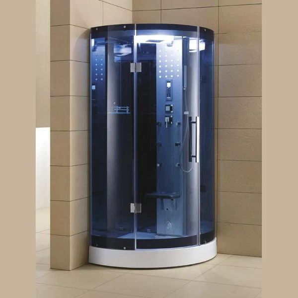Mesa Blue Glass Steam Shower 38" x 38" x 85" WS-302A