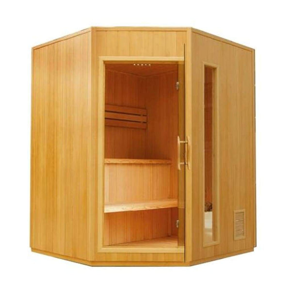 Aleko Canadian Hemlock Indoor Wet Dry Sauna 4.5 kW ETL Certified Heater 4 Person (SE3CSAN-AP)