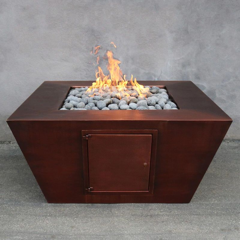 The Outdoor Plus - Hammered Copper Fire Pit OPT-SQ36CPM