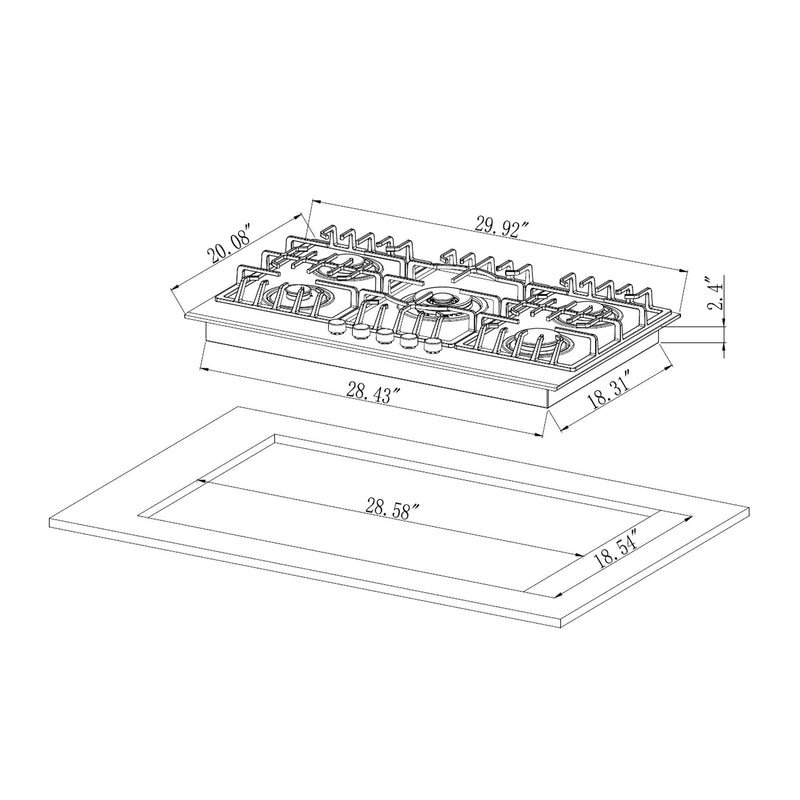 Empava 30" Built-in Gas Cooktops 30GC26