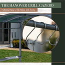 Hanover Grill Gazebo 90"x59"x90" Steel/Alum - Grey (HANGRGAZ-GRY)