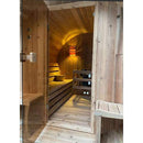 Aleko Outdoor Rustic Cedar Barrel Steam Sauna - Front Porch Canopy - ETL Certified SB3CED-AP