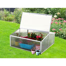 Hanover Double Mini Cold Frame Greenhouse with 2 Vents, 40"x40"x19" - Natural/Silver (HANGHMN-2NAT)