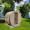 Aleko Outdoor Pine Barrel Sauna with Bitumen Shingle Roofing - 8 Person - 9 kW ETL Certified Heater SBPI8LARK-AP