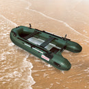 ALEKO Pro Fishing Inflatable Boat with Aluminum Floor - Front Board Holders - 12.5 ft - Dark Green - BTF380GR-AP