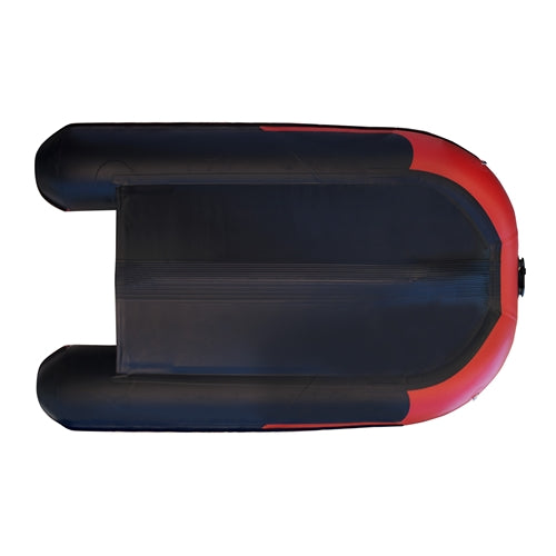 ALEKO Pro Fishing Inflatable Boat with Aluminum Floor - Front Board Holders - 12.5 ft - Red and Black - BTF380RBK-AP