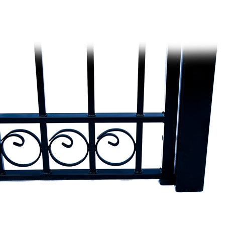 Aleko Steel Single Swing Driveway Gate - DUBLIN Style - 12 x 6 Feet DG12DUBSSW-AP