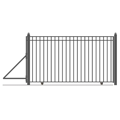 Aleko Single Slide Steel Driveway Gate - MADRID Style - 12 x 6 Feet DG12MADSSL-AP