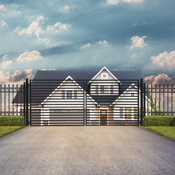 Aleko Steel Dual Swing Driveway Gate - MILAN Style - 12 x 6 Feet DG12MILD-AP