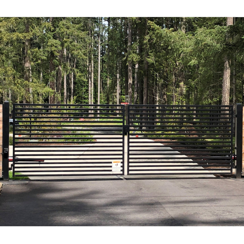 Aleko Steel Dual Swing Driveway Gate - MILAN Style - 12 x 6 Feet DG12MILD-AP