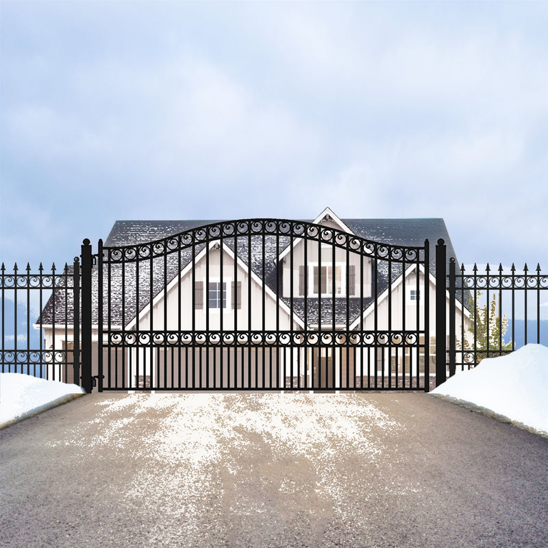 Aleko Steel Single Swing Driveway Gate - PARIS Style - 12 x 6 Feet DG12PARSSW-AP