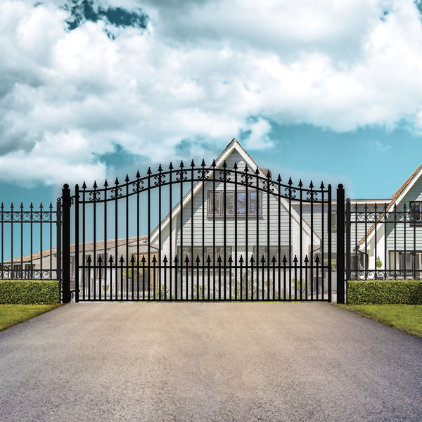Aleko Steel Single Swing Driveway Gate - ST.PETERSBURG Style - 12 x 6 Feet  DG12SPTSSW-AP