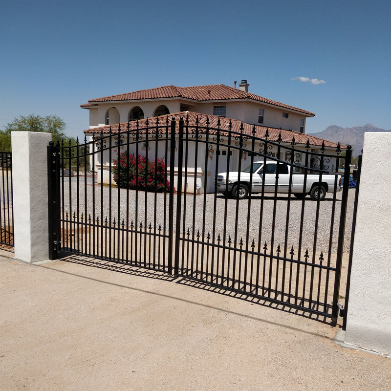 Aleko Steel Dual Swing Driveway Gate - ST.PETERSBURG Style - 12 x 6 Feet DG12STPD-AP