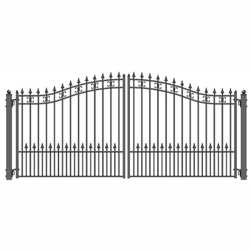 Aleko Steel Dual Swing Driveway Gate - ST.PETERSBURG Style - 12 x 6 Feet DG12STPD-AP