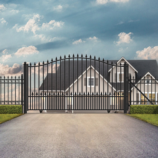 Aleko Steel Sliding Driveway Gate - MUNICH Style - 14 x 6 Feet DG14MUNSSL-AP