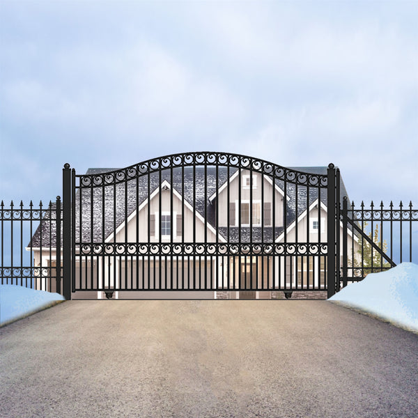 Aleko Steel Sliding Driveway Gate - PARIS Style - 14 x 6 Feet DG14PARSSL-AP