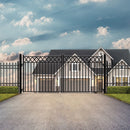 Aleko Steel Dual Swing Driveway Gate - STOCKHOLM Style - 14 x 6 Feet  DG14STOD-AP