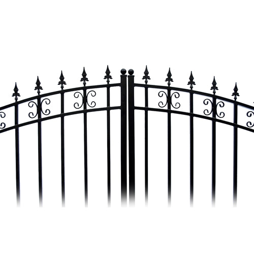Aleko Steel Dual Swing Driveway Gate - ST.PETERSBURG Style - 14 x 6 Feet DG14STPD-AP