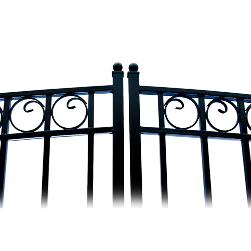 Aleko Steel Dual Swing Driveway Gate - DUBLIN Style - 16 x 6 Feet DG16DUBD-AP