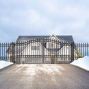 Aleko Steel Dual Swing Driveway Gate - LONDON Style - 16 x 6 Feet DG16LOND-AP