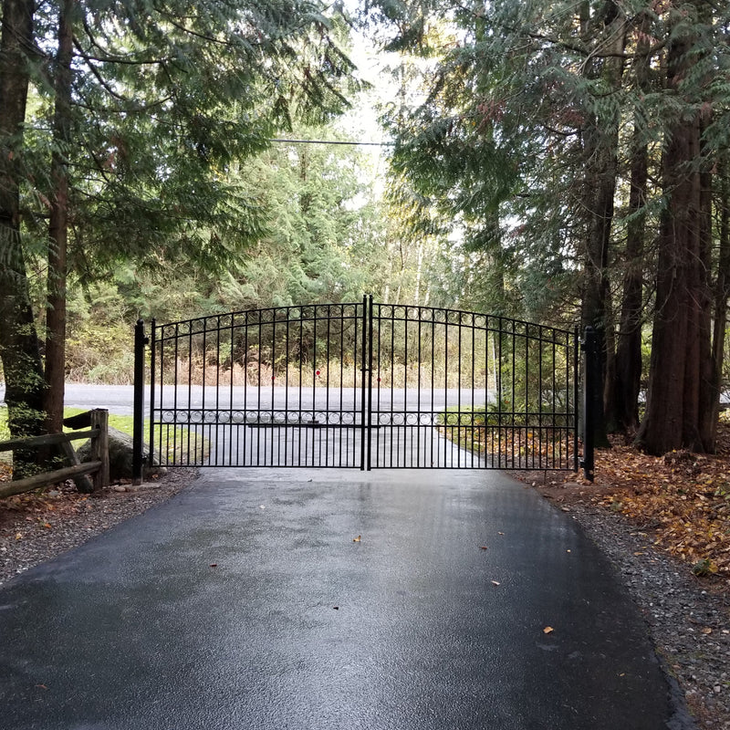 Aleko Steel Dual Swing Driveway Gate - PARIS Style - 16 x 6 Feet DG16PARD-AP