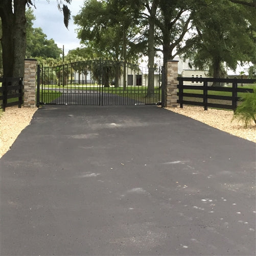 Aleko Steel Dual Swing Driveway Gate - PRAGUE Style - 16 x 6 Feet DG16PRAD-AP