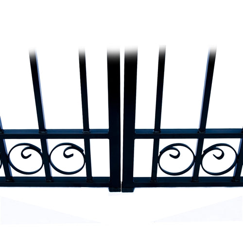 Aleko Steel Dual Swing Driveway Gate - DUBLIN Style - 18 x 6 Feet DG18DUBD-AP