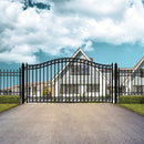Aleko Steel Single Swing Driveway Gate - DUBLIN Style - 18 x 6 Feet DG18DUBSSW-AP