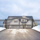 Aleko Steel Dual Swing Driveway Gate - LONDON Style - 18 x 6 Feet DG18LOND-AP