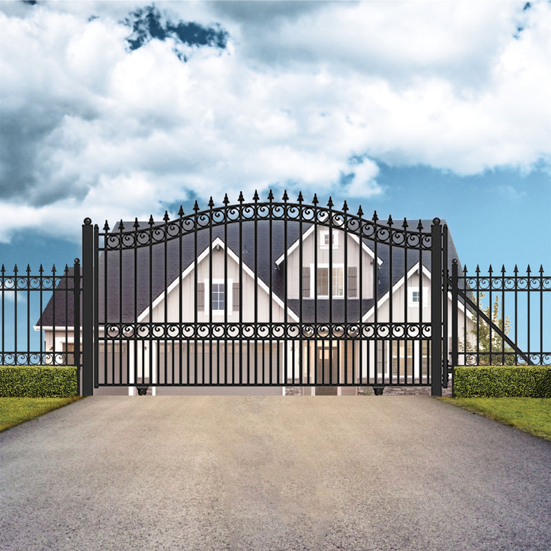 Aleko Steel Sliding Driveway Gate - LONDON Style - 18 x 6 Feet DG18LONSSL-AP