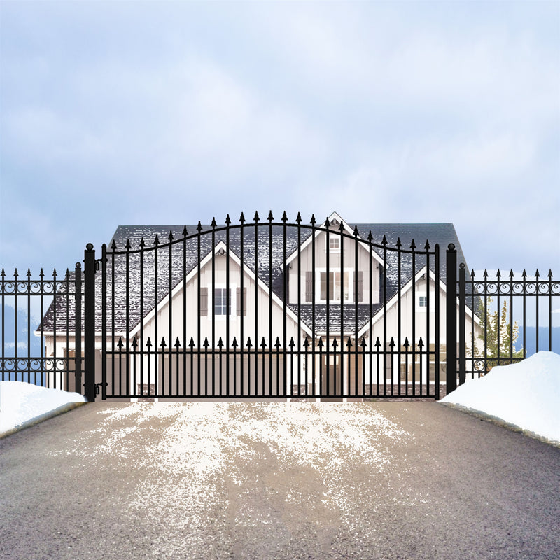 Aleko Steel Single Swing Driveway Gate - MUNICH Style - 18 x 6 Feet DG18MUNSSW-AP