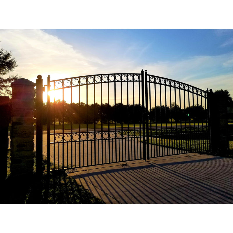 Aleko Steel Dual Swing Driveway Gate - PARIS Style - 18 x 6 Feet DG18PARD-AP