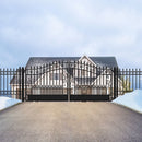 Aleko Steel Dual Swing Driveway Gate - VENICE Style - 18 x 6 Feet DG18VEND-AP