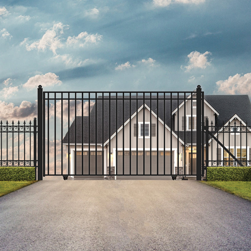 Aleko Steel Sliding Driveway Gate - MADRID Style - 25 x 6 Feet DG25MADSSL-AP