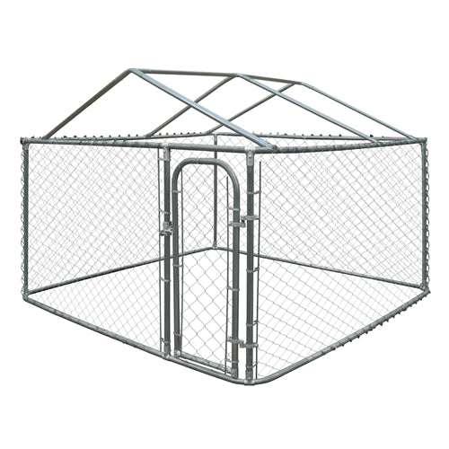 ALEKO DIY Chain Link Dog Kennel with Roof - 7.5 X 7.5 X 4 Feet DK7X7X4RF-AP