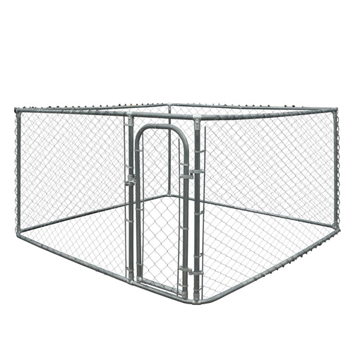 ALEKO DIY Chain Link Dog Kennel - 7.5 x 7.5 x 6 Feet DOGKENNEL7X7X6-AP