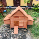 Aleko Multi Level Wooden Chicken Coop / Rabbit Hutch - 62 x 39.5 x 45 Inches - Red Wood DXH001DLRD-AP