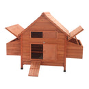 Aleko Multi Level Wooden Chicken Coop / Rabbit Hutch - 62 x 39.5 x 45 Inches - Red Wood DXH001DLRD-AP