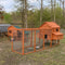 Aleko Multi Level Wooden Chicken Coop or Rabbit Hutch - 143.7 x 68.5 x 66.5 Inches - Red DXH1000RD-AP