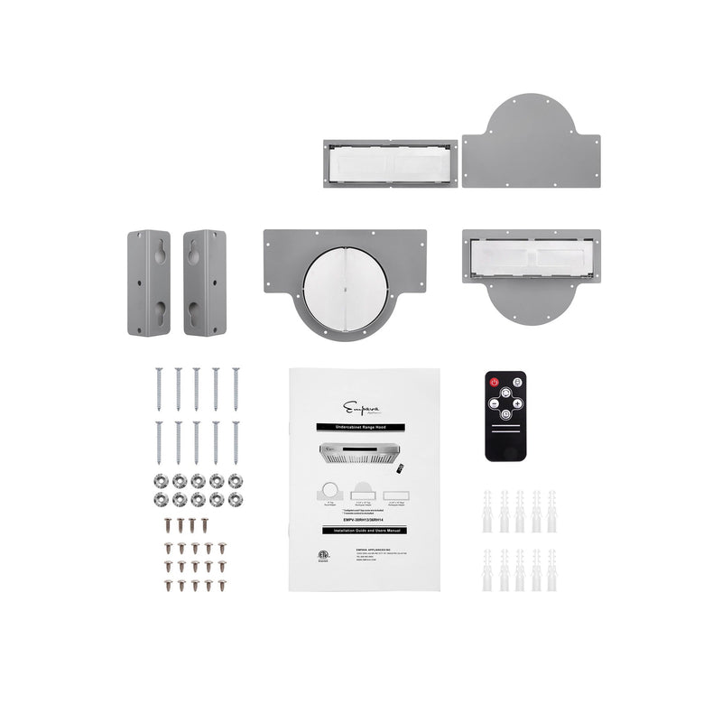 Empava 30" Ducted 500 CFM Under Cabinet Range Hood 30RH13