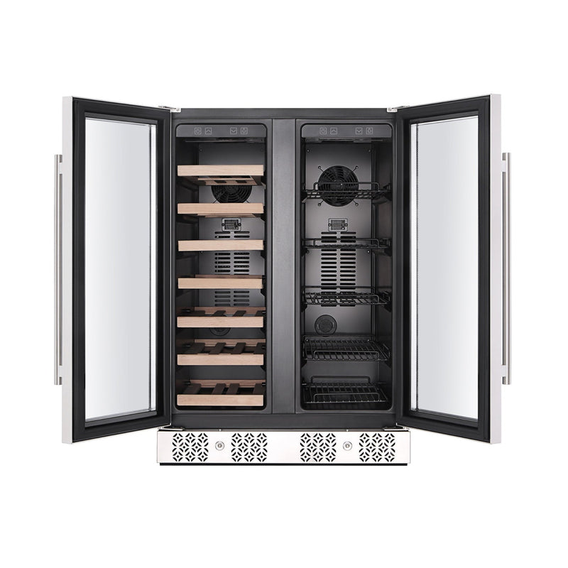 Empava 24" Dual Zone Wine and Beer Fridge Beverage Cooler BR03D
